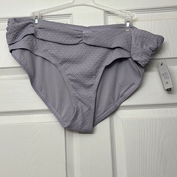 Women's Time and Tru Purple 1x Bikini Bottoms - Picture 1 of 2